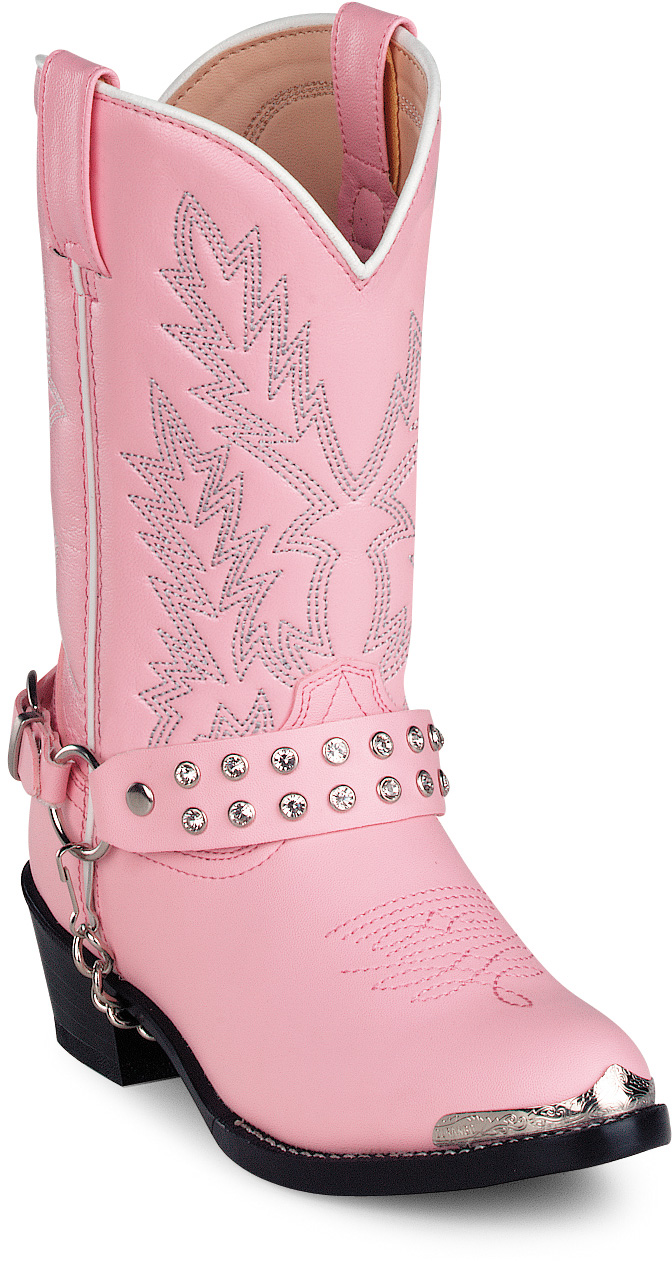 Durango BT568 Girl's Pink Rhinestone Western Boot Pink